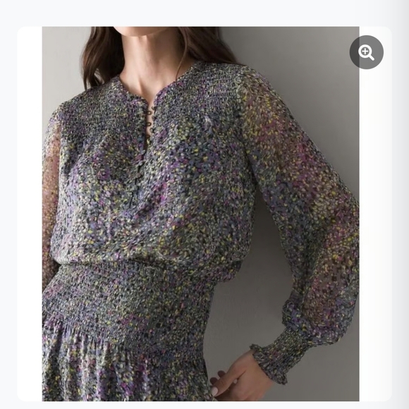 White House Black Market - Smocked Blouson Dress. Size XL - Picture 7 of 7